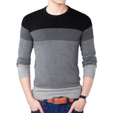 O-Neck Striped Slim Sweater