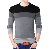 O-Neck Striped Slim Sweater